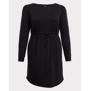 Torrid Black Terry Drawstring Long Sleeved Dress Size 4X